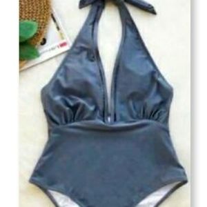 Cupshe Gray Halter Swimsuit 💙